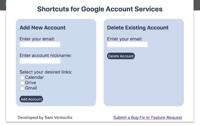 Google Services Shortcuts dal Chrome Web Store da eseguire con OffiDocs Chromium online