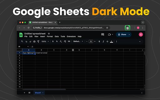 Google Sheets™ Dark Mode  from Chrome web store to be run with OffiDocs Chromium online