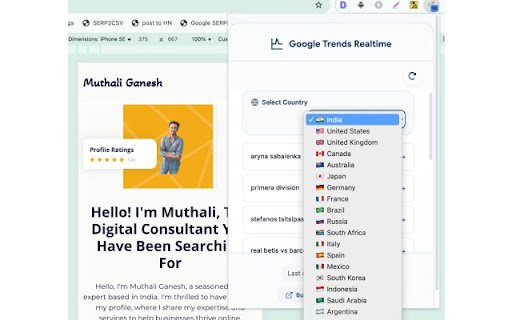 Google Trends Realtime Notifier  from Chrome web store to be run with OffiDocs Chromium online