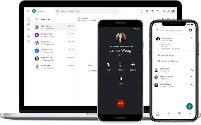 Google Voice (par Google) de la boutique en ligne Chrome doit être exécuté avec OffiDocs Chromium en ligne