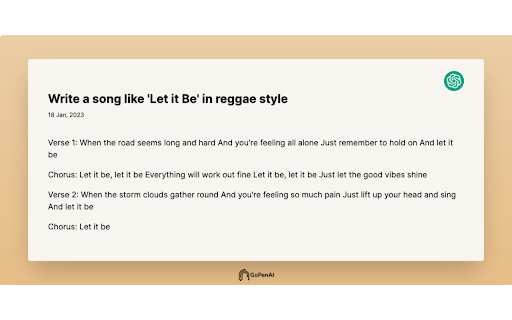 GoPenAI  from Chrome web store to be run with OffiDocs Chromium online