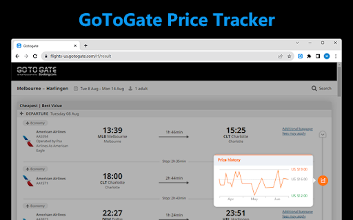 Gotogate Price Tracker  from Chrome web store to be run with OffiDocs Chromium online