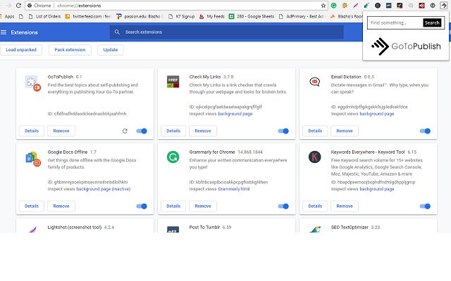 GoToPublish  from Chrome web store to be run with OffiDocs Chromium online