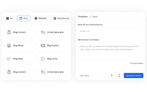 GoZen Content.AI  from Chrome web store to be run with OffiDocs Chromium online