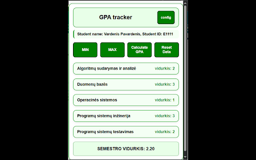 GPA_tracker  from Chrome web store to be run with OffiDocs Chromium online