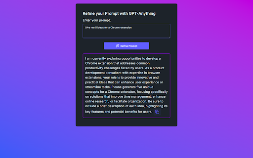 GPT Anything  from Chrome web store to be run with OffiDocs Chromium online