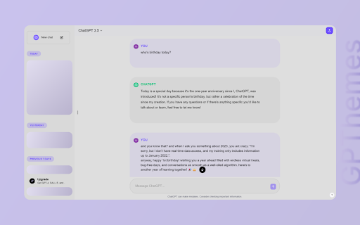 GPThemes ChatGPT Customization  from Chrome web store to be run with OffiDocs Chromium online