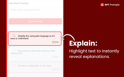 GPTPrompt from Chrome web store to be run with OffiDocs Chromium online GPTPrompt from Chrome web store to be run with OffiDocs Chromium online