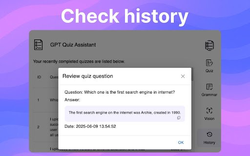 GPT Quiz Assistant  from Chrome web store to be run with OffiDocs Chromium online