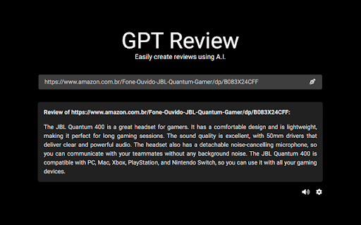 GPT Review  from Chrome web store to be run with OffiDocs Chromium online