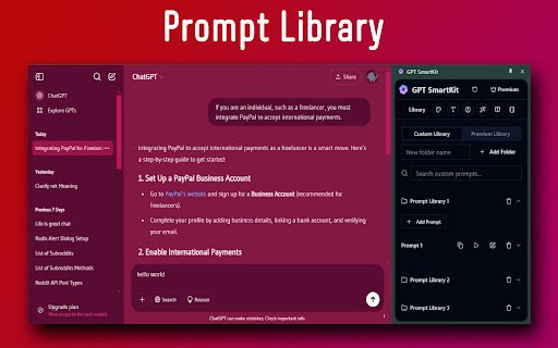 GPT SmartKit: Themes Fonts, Auto Prompter, AI Personas, Library  Notes  from Chrome web store to be run with OffiDocs Chromium online