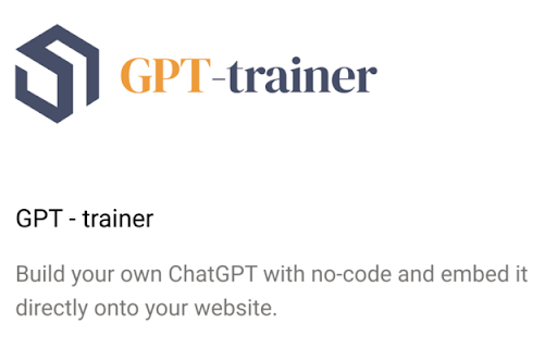 GPT trainer AI Chatbot over Your Own Data  from Chrome web store to be run with OffiDocs Chromium online