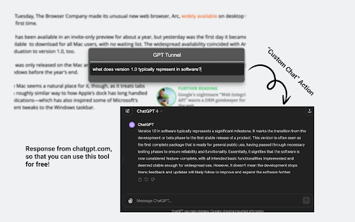 GPT Tunnel  from Chrome web store to be run with OffiDocs Chromium online