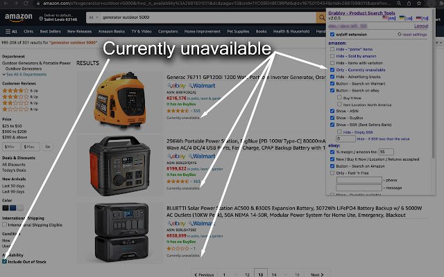 GRABLEY Product Search Tools van de Chrome-webwinkel die online met OffiDocs Chromium kunnen worden uitgevoerd