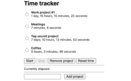 Grack Timetracker  from Chrome web store to be run with OffiDocs Chromium online