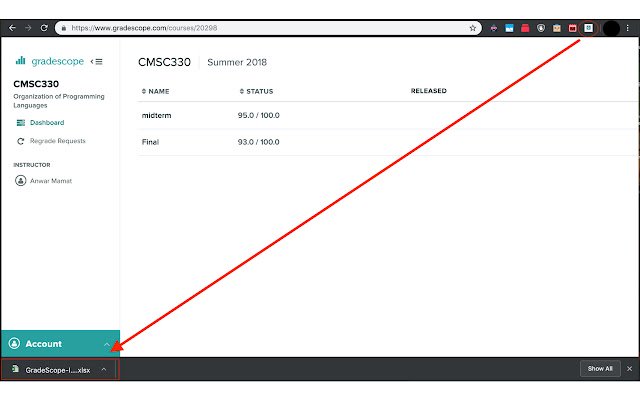 GradeScope Importer Alpha từ cửa hàng Chrome trực tuyến sẽ được chạy với OffiDocs Chromium trực tuyến