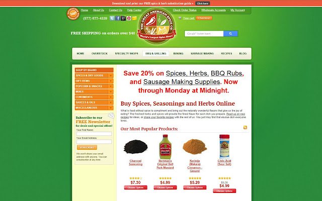 Great American Spice Co. from Chrome web store to be run with OffiDocs Chromium online Great American Spice Co. from Chrome web store to be run with OffiDocs Chromium online
