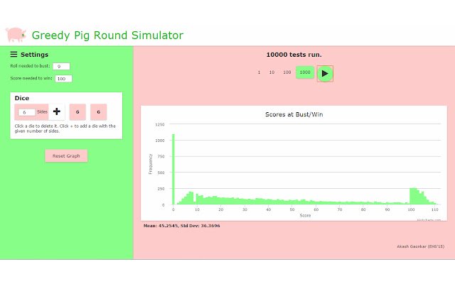 Greedy Pig Round Simulator  from Chrome web store to be run with OffiDocs Chromium online