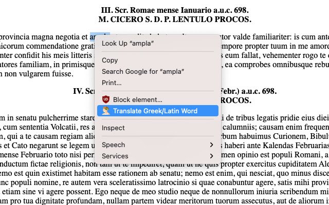 Greek/Latin Word Lookup  from Chrome web store to be run with OffiDocs Chromium online
