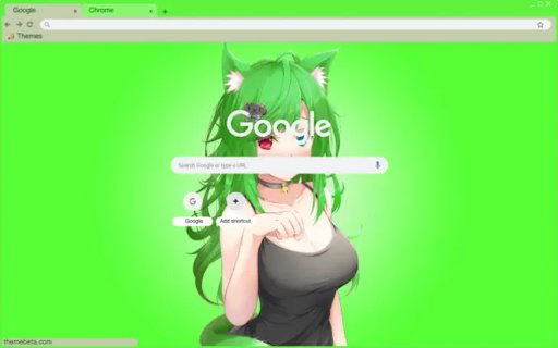 Green Anime Cat Girl Theme  from Chrome web store to be run with OffiDocs Chromium online