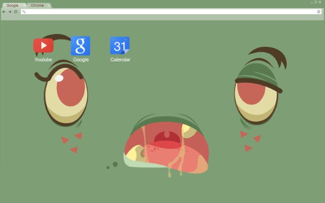 Monstro fofo verde da loja on-line do Chrome para ser executado com OffiDocs Chromium online