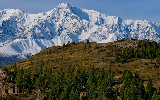 Green trees and mountains  from Chrome web store to be run with OffiDocs Chromium online