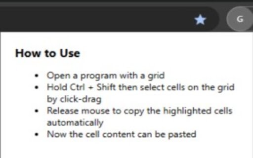 Grid Copy Tool  from Chrome web store to be run with OffiDocs Chromium online
