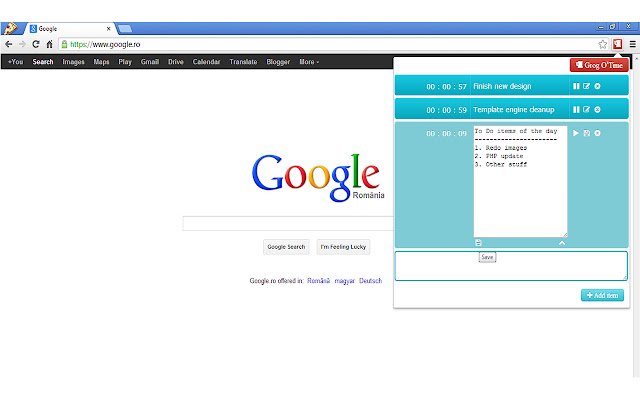 GrogOTime  from Chrome web store to be run with OffiDocs Chromium online