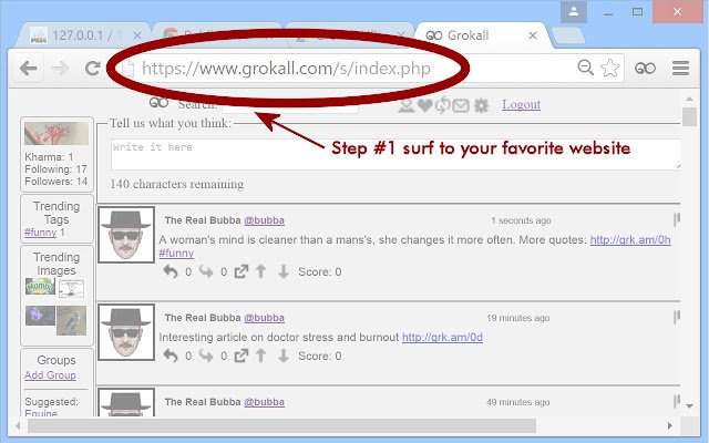 Grokall URL Shortener  from Chrome web store to be run with OffiDocs Chromium online
