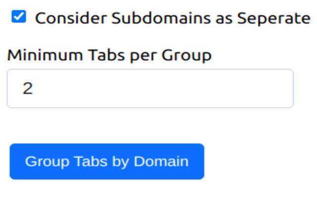 Group by Domain  from Chrome web store to be run with OffiDocs Chromium online