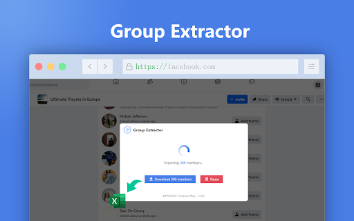 Group Extractor Export Group Members extractor.plus from Chrome web store to be run with OffiDocs Chromium online Group Extractor Export Group Members extractor.plus from Chrome web store to be run with OffiDocs Chromium online