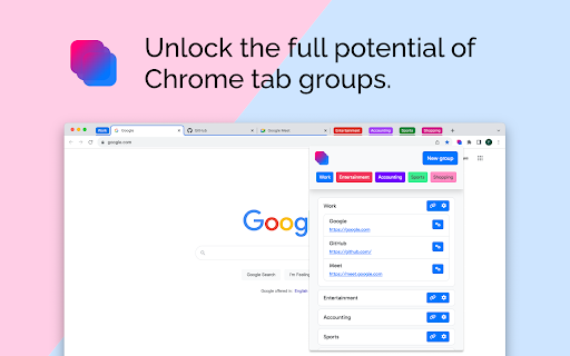 GroupMark Enhanced Tab Groups  from Chrome web store to be run with OffiDocs Chromium online