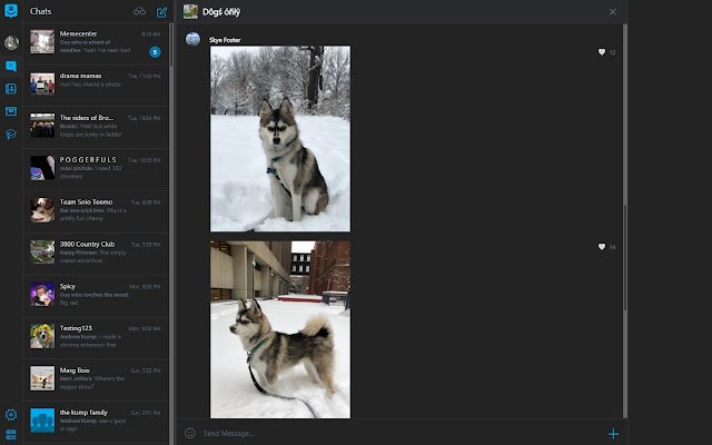 GroupMe Dark Theme de Chrome web store se ejecutará con OffiDocs Chromium en línea