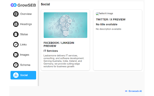 GROWSEB SEO  from Chrome web store to be run with OffiDocs Chromium online