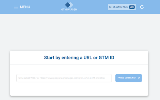 GTM Parser  from Chrome web store to be run with OffiDocs Chromium online