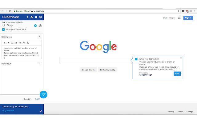 Guidethrough Developer  from Chrome web store to be run with OffiDocs Chromium online