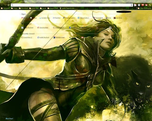 Le thème Guild Wars 2 Ranger de la boutique en ligne Chrome sera exécuté avec OffiDocs Chromium en ligne