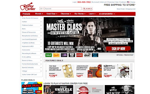 Guitar Center ze sklepu internetowego Chrome, które można uruchomić za pomocą OffiDocs Chromium online