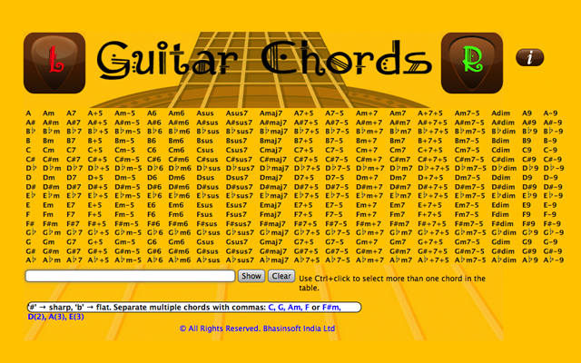 Acordes de guitarra da loja virtual do Chrome para serem executados com OffiDocs Chromium online