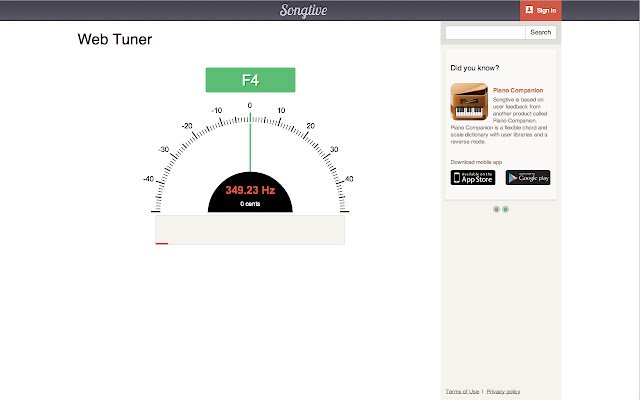 Guitar Tuner voor Chrome uit de Chrome-webwinkel voor gebruik met OffiDocs Chromium online