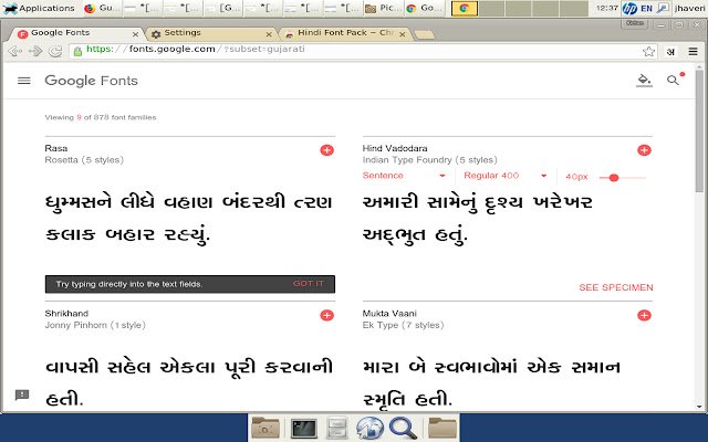 Gói phông chữ Gujarati từ cửa hàng Chrome trực tuyến sẽ được chạy với OffiDocs Chrome trực tuyến