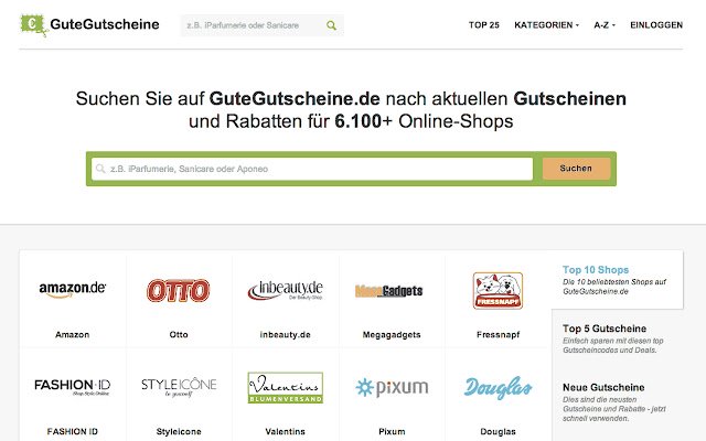 Chrome web mağazasından GuteGutscheine.de, OffiDocs Chromium çevrimiçi ile çalıştırılacak