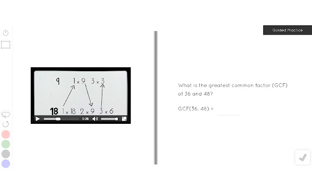 Guzinta Math: GCF ו-LCM מחנות האינטרנט של Chrome להפעלה עם OffiDocs Chromium באינטרנט