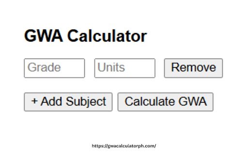 GWA Calculator  from Chrome web store to be run with OffiDocs Chromium online