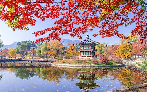 Gyeongbokgung with maple tree in autumn  from Chrome web store to be run with OffiDocs Chromium online