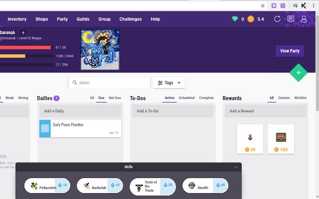 Habitica Random Daily Picker mula sa Chrome web store na tatakbo sa OffiDocs Chromium online