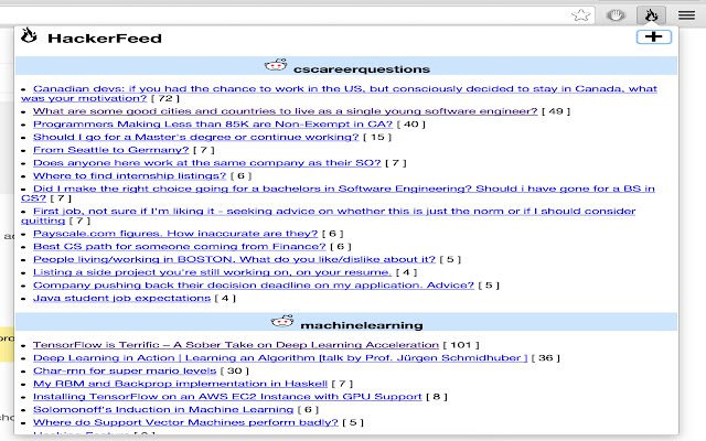 HackerFeed  from Chrome web store to be run with OffiDocs Chromium online