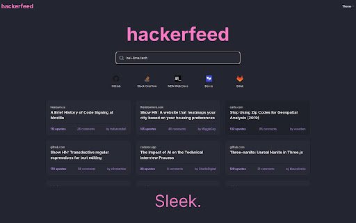 Hackerfeed  from Chrome web store to be run with OffiDocs Chromium online