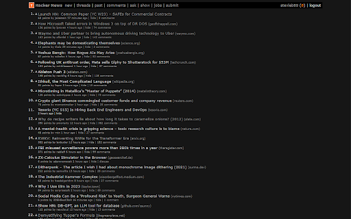 HackerNews Dark Mode  from Chrome web store to be run with OffiDocs Chromium online