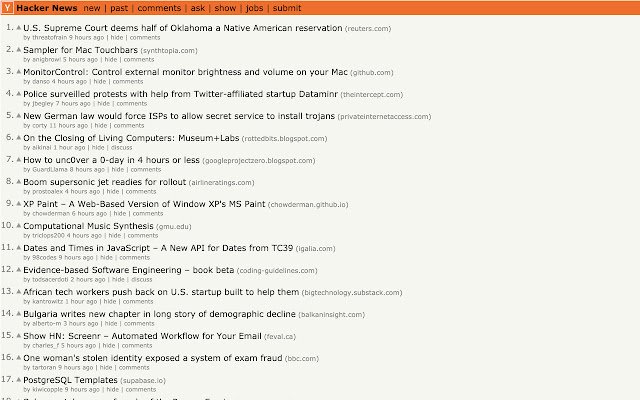 Hacker News Demetricator  from Chrome web store to be run with OffiDocs Chromium online